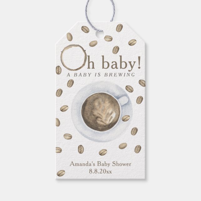 Kaffebarnvigning - En baby bryggs Presentetikett (Framsidan)