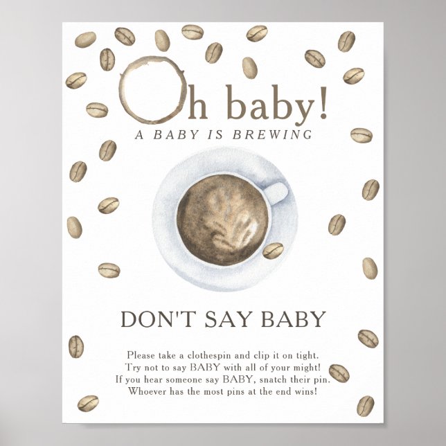 Kaffebarnvigning - Säg inte baby-affisch Poster (Framsidan)