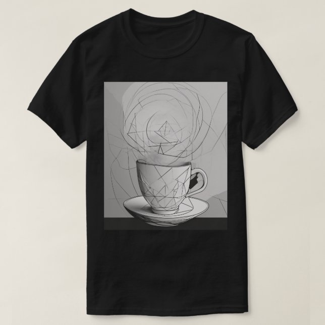 Kaffeberoende Geometrisk Design T-Shirt Minimalist (Design framsida)