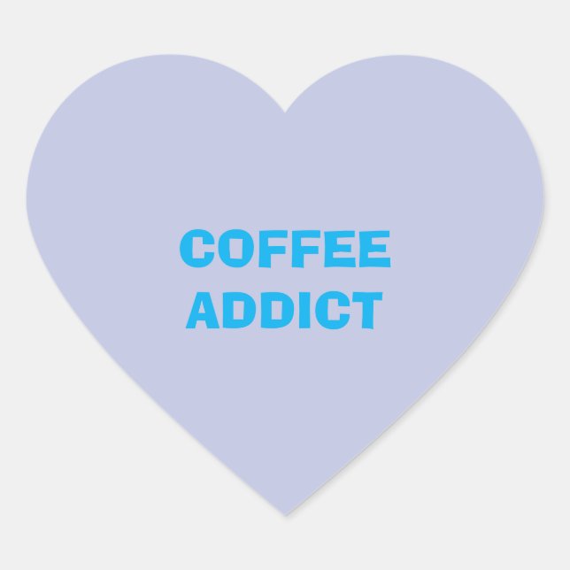Kaffeberoende Hjärtformat Klistermärke (Framsida)