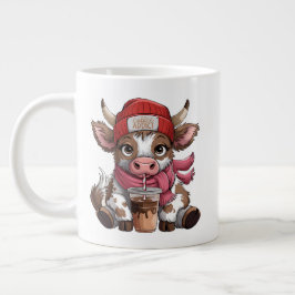 Kaffeberoende ko jumbo mugg