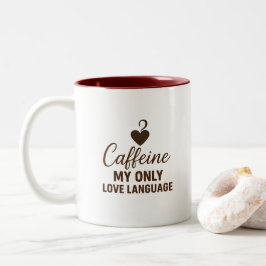 Kaffeberoende minimalistisk design kaffemug Två-Tonad mugg