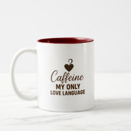 Kaffeberoende minimalistisk design kaffemug Två-Tonad mugg