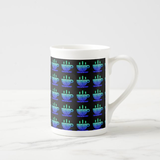 Kaffeblått Benporslin Mugg (Höger)