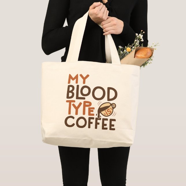 Kaffeblodtyp Grafik för present till kaffefanatike Jumbo Tygkasse (Framsida (produkt))