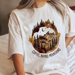 KaffeböckerBergSkogNattKonst T Shirt