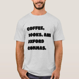 Kaffebokar och Oxford komman T Shirt