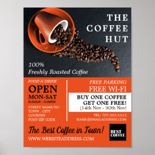 Kaffeböna, Barista, Café, Coffehouse Advert Poster