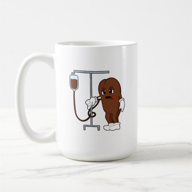 Kaffeböna med kaffekanna kaffemugg (Vänster)
