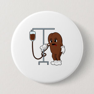 Kaffeböna med kaffekanna knapp