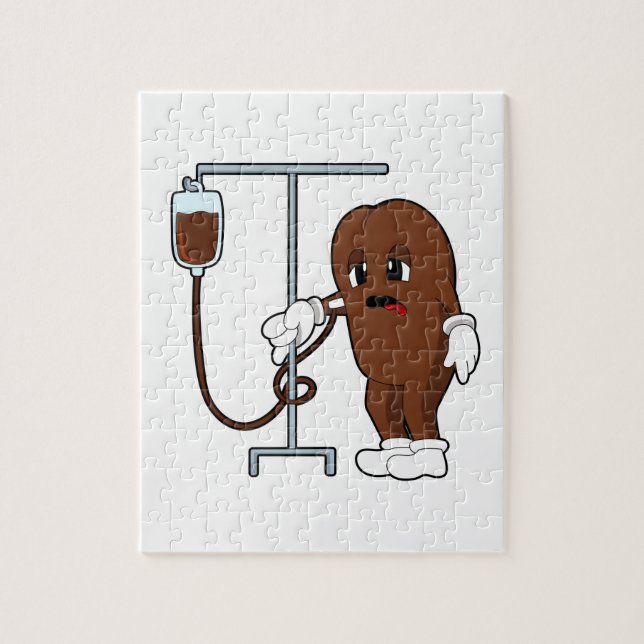 Kaffeböna med kaffekanna pussel (Vertikal)