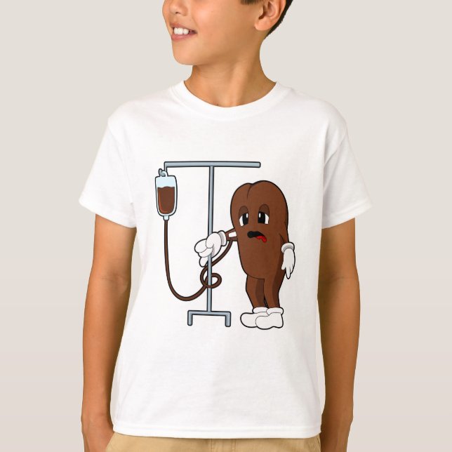 Kaffeböna med kaffekanna t shirt (Framsida)