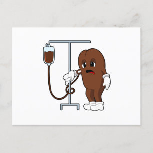 Kaffeböna med kaffekanna vykort
