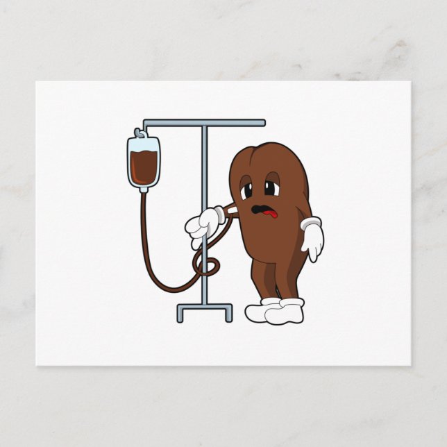 Kaffeböna med kaffekanna vykort (Framsida)