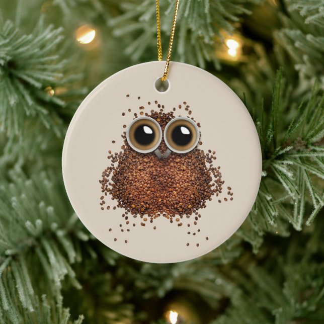 Kaffeböna Uggla Ornament (Träd)