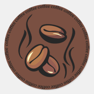 Kaffebönaklistermärkear Runt Klistermärke