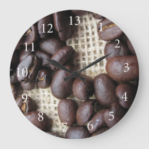 Kaffebönan tar tid på stor klocka