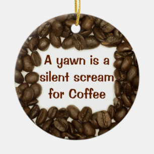 Kaffebönaprydnad Julgransprydnad Keramik
