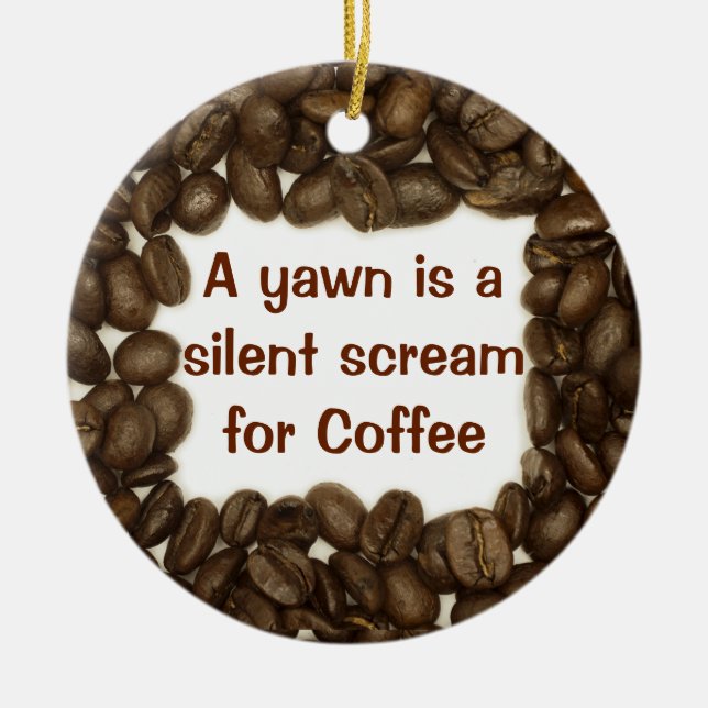 Kaffebönaprydnad Julgransprydnad Keramik (Framsidan)