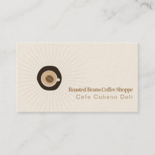 Kaffeböncupsbutik Barista-logotyp Cup Beige Visitkort