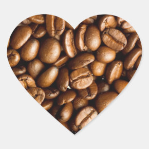 Kaffebönor Anpassade Namn Hjärtformat Klistermärke