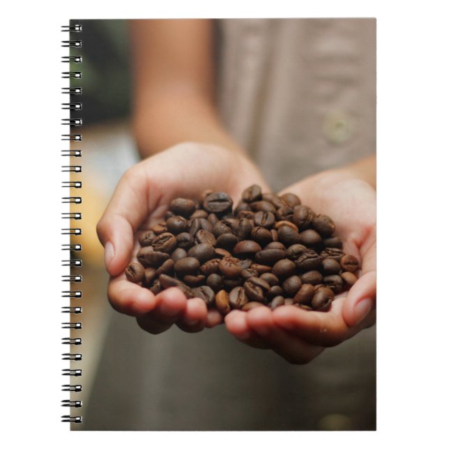 Kaffebönor, aromatrostad anteckningsbok (Framsidan)