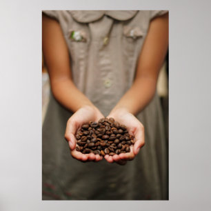 Kaffebönor, aromatrostad poster