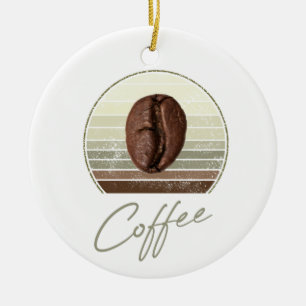 Kaffebönor för Espresso och Retro Barista Julgransprydnad Keramik