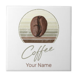 Kaffebönor för Espresso och Retro Barista Kakelplatta