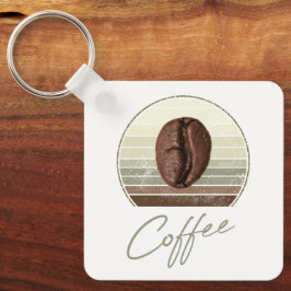Kaffebönor för Espresso och Retro Barista Nyckelring
