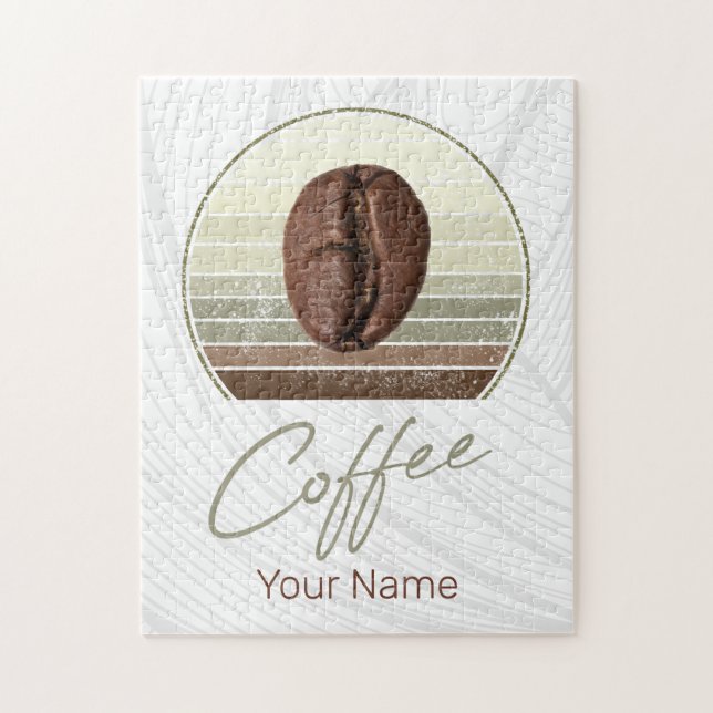 Kaffebönor för Espresso och Retro Barista Pussel (Vertikal)