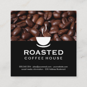 Kaffebönor Fyrkantigt Visitkort