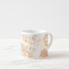 Kaffebönor Gul Urblekt Textur Espressokopp