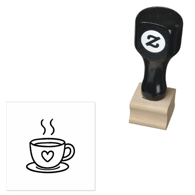 Kaffebönor Gummistempel Fet Ikon Stämpel (Stämplad)