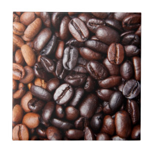 Kaffebönor - hel grillade ljust och mörk kakelplatta