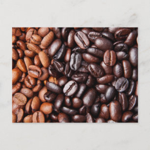 Kaffebönor - hel grillade ljust och mörk vykort