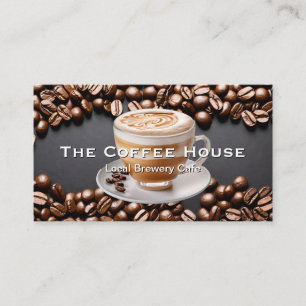 Kaffebönor Hett Beverage i Kopp Visitkort