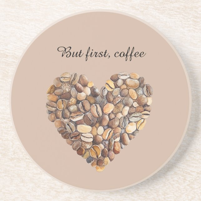 Kaffebönor Hjärta  Underlägg (Framsidan)