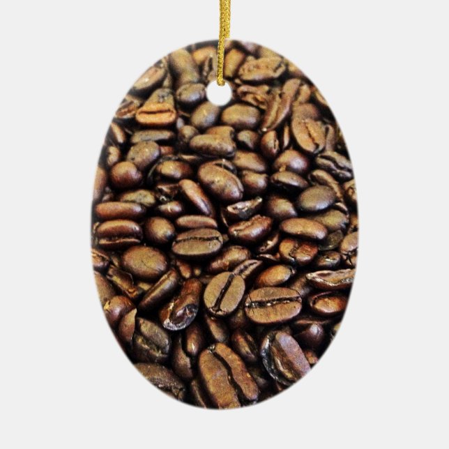 kaffebönor julgransprydnad keramik (Framsidan)