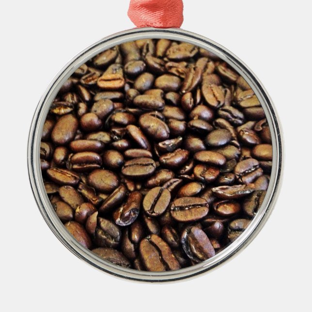 kaffebönor julgransprydnad metall (Framsidan)