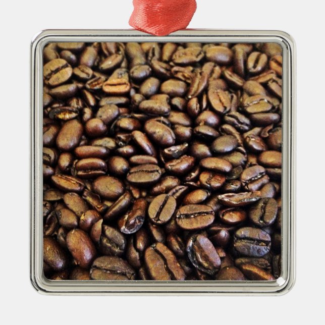 kaffebönor julgransprydnad metall (Framsidan)