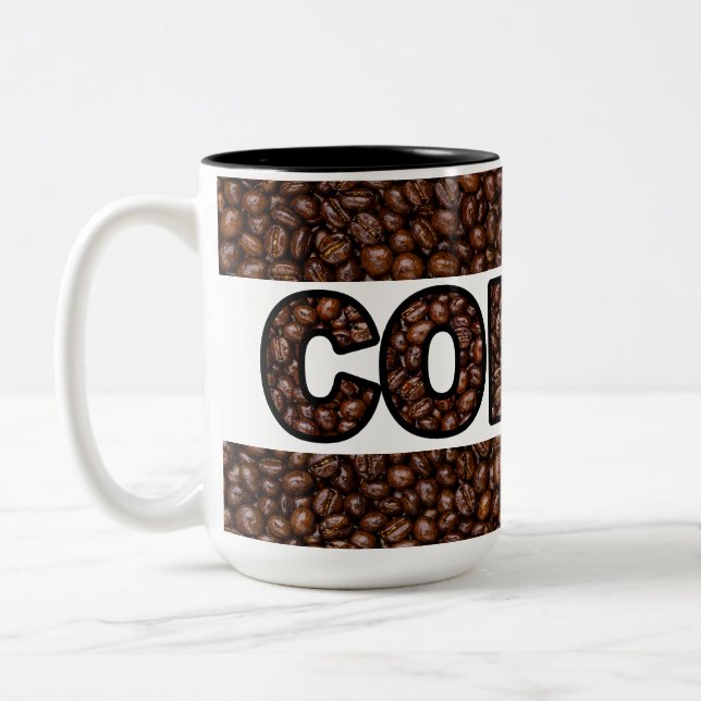 Kaffebönor kaffe Två-Tonad mugg (Vänster)