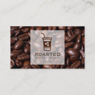Kaffebönor, kaffedryck visitkort