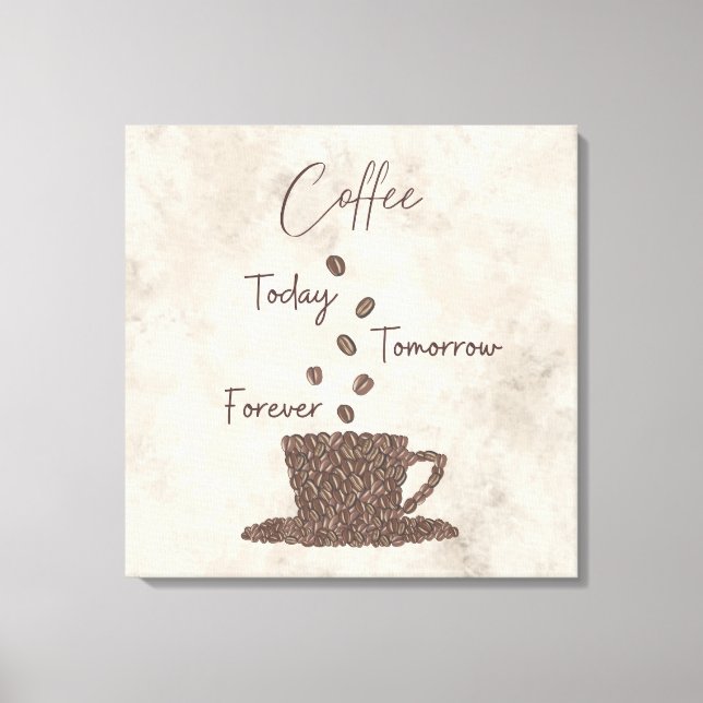 Kaffebönor Konst Sträckt Canvastryck (Framsida)