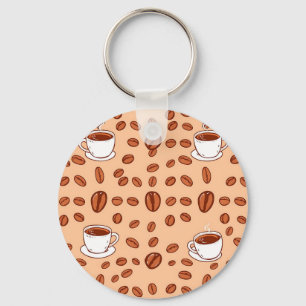 Kaffebönor Koppar Mysigt Mönster Nyckelring