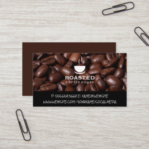 Kaffebönor Logotypen Kopp Visitkort