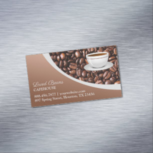 Kaffebönor Magnetiska Visitkort