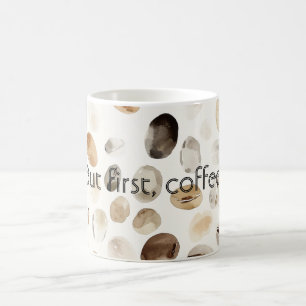 Kaffebönor med grädde kaffemugg