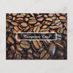 kaffebönor med kommentarkort vykort