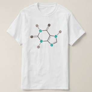kaffebönor, molekylärt koffein t shirt